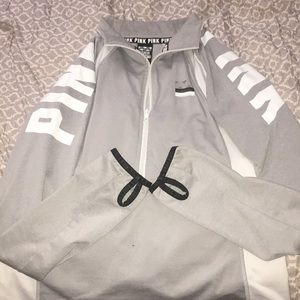 Grey Victoria’s Secret PINK 1/4 zip pullover